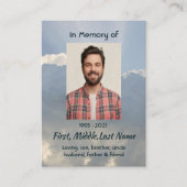 Christian Memorial Photo Prayer Heavenly Sky 名刺 (正面)