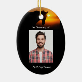 Christian Memorial Photo Prayer Horse Western セラミックオーナメント