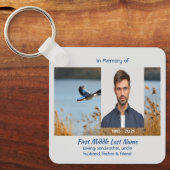 Christian Memorial Photo Prayer Lake Geese Birds キーホルダー (正面)