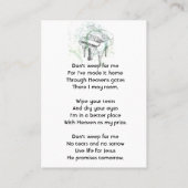 Christian Memorial Photo Prayer Piano Musician 名刺 (裏面)