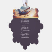 Christian Memorial Pilot Airplane Flying Sunset オーナメントカード (左)