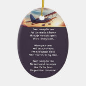 Christian Memorial Pilot Airplane Flying Sunset セラミックオーナメント (正面)