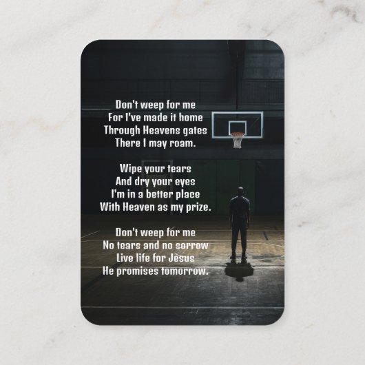 Christian Memorial Pocket Card Basketball Game 名刺 (裏面)