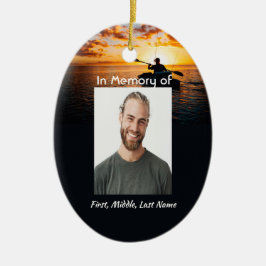 Christian Memorial Pocket Card Kayaking Sport  セラミックオーナメント