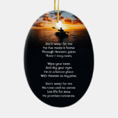 Christian Memorial Pocket Card Kayaking Sport セラミックオーナメント (裏面)