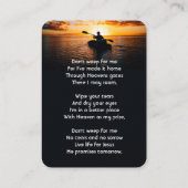 Christian Memorial Pocket Card Kayaking Sport  名刺 (裏面)