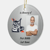 Christian Memorial Semi-Truck Tractor-trailer セラミックオーナメント (左)