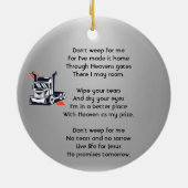 Christian Memorial Semi-Truck Tractor-trailer セラミックオーナメント (裏面)