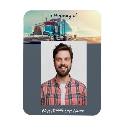 Christian Memorial Semi Truck Tractor Trailer マグネット (縦)