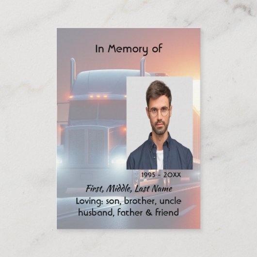 Christian Memorial Semi-Truck Tractor-trailer  名刺 (裏面)