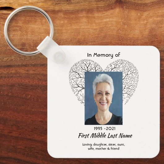 Christian Memorial  Tree of Life Heart Love キーホルダー (正面)