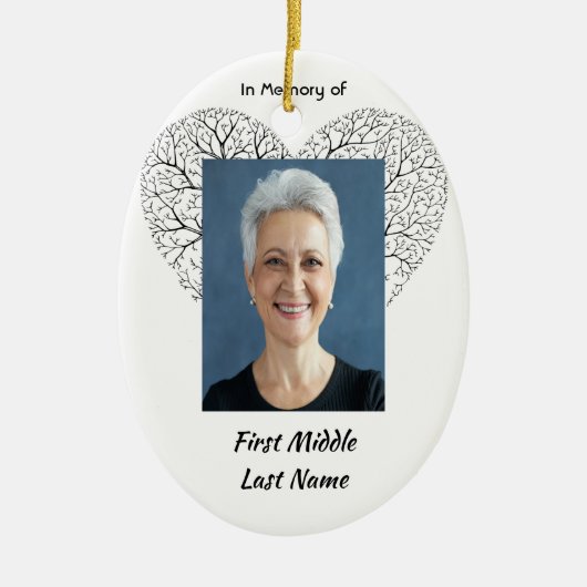 Christian Memorial  Tree of Life Heart Love セラミックオーナメント (正面)