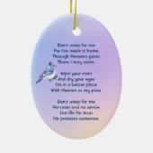 Christian Memorial Watercolor Bluejay Garden セラミックオーナメント (裏面)