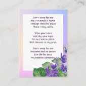 Christian Memorial  Watercolor Wild Violet 名刺 (裏面)