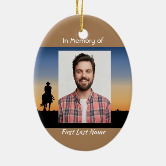Christian Memorial Western Horse Back Riding  セラミックオーナメント (裏面)