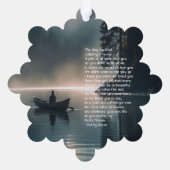 Christian Memory Keepsake Wilderness Lake Canoe オーナメントカード (裏面)