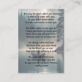 Christian Memory Keepsake Wilderness Lake Canoe 名刺 (裏面)