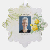 Christian Memory Photo Yellow Roses Garden Flowers オーナメントカード (裏面)