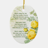Christian Memory Photo Yellow Roses Garden Flowers セラミックオーナメント (正面)