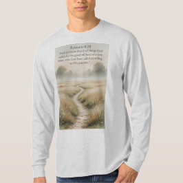 Christian Men's Romans 8:28 Bible Long Sleeve Tee  Tシャツ