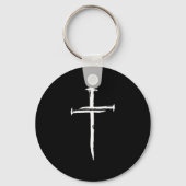 Christian Minimalist Three Nails Cross Religious J キーホルダー (正面)
