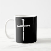 Christian Minimalist Three Nails Cross Religious J コーヒーマグカップ (左)