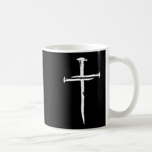 Christian Minimalist Three Nails Cross Religious J コーヒーマグカップ (右)