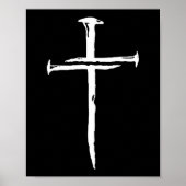 Christian Minimalist Three Nails Cross Religious J ポスター (正面)
