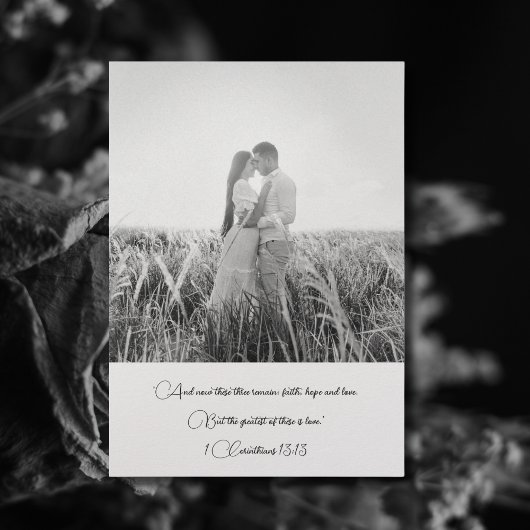 Christian Modern Minimal Monogrammed Cross Photo  招待状