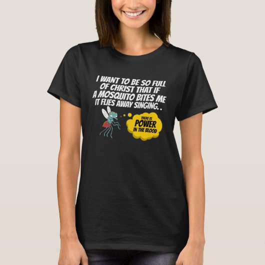 Christian Mosquito  Gag Jokes Religious Christian Tシャツ (正面)