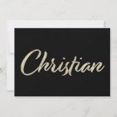 Christian Name white gold Handwriting Karte カード (正面)