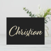 Christian Name white gold Handwriting Karte カード (スタンド正面)