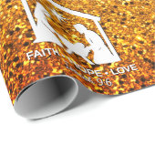 Christian Nativity Faux Glitter Christmas ラッピングペーパー (ロールコーナー)