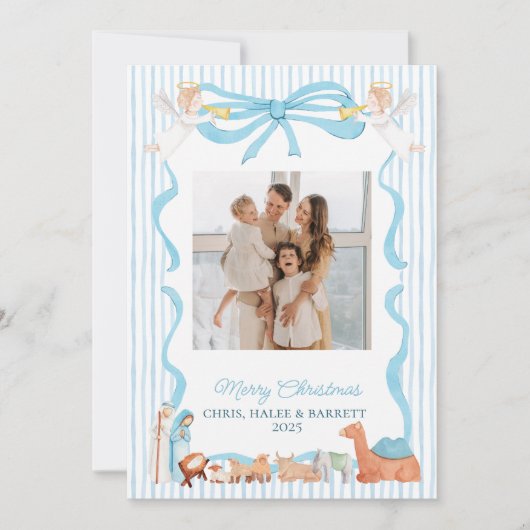 Christian Nativity Photo Greeting Christmas Card, シーズンカード (正面)