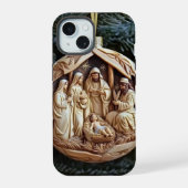 Christian Nativity Scene Phone Case – Baby Jesus iPhone 15ケース (裏面)