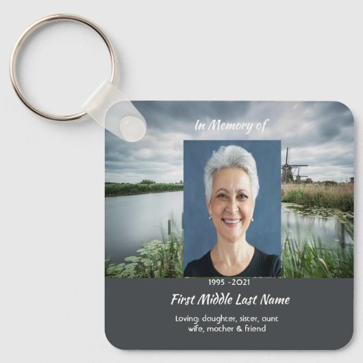 Christian Netherlands windmill  Memorial Keepsake  キーホルダー (正面)