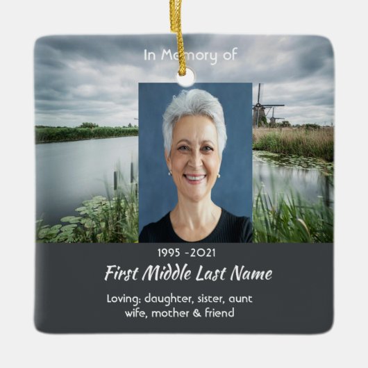 Christian Netherlands Windmill Memorial Keepsake  セラミックオーナメント (正面)