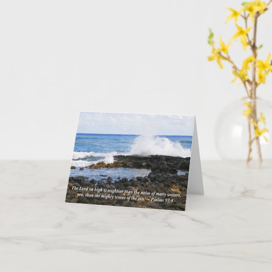 Christian Note Card, Bible Verse Notecard, 海 カード (黄色い花)