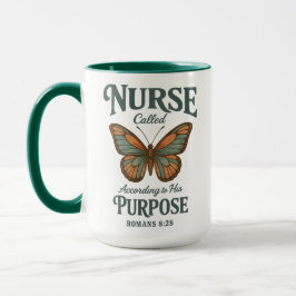 Christian Nurse Romans 8:28 Butterfly Faith コーヒーマグカップ