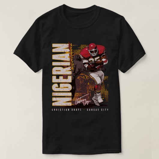 Christian Okoye Kansas City垂直Tシャツ Tシャツ (デザイン正面)