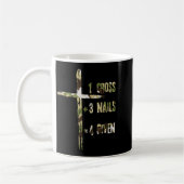 Christian One Cross Plus Three Nails Equals Forgiv コーヒーマグカップ (左)