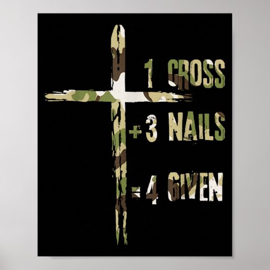 Christian One Cross Plus Three Nails Equals Forgiv ポスター (正面)