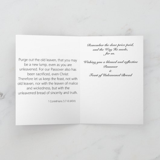 Christian Passover Card カード (内部)