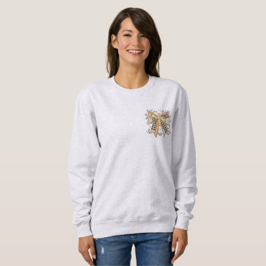Christian Patchwork Bow Cross Sweatshirt – Faith C スウェットシャツ (正面フル)