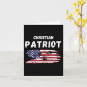 Christian Patriot American Flag Faith And Freedom  カード (黄色い花)