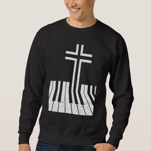 Christian Piano Player Funny Design Piano Teacher  スウェットシャツ (正面)