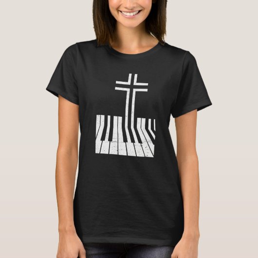 Christian Piano Player Funny Design Piano Teacher Tシャツ (正面)