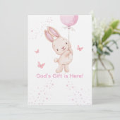 Christian Pink Girl Baby Shower Invitation 招待状 (スタンド正面)