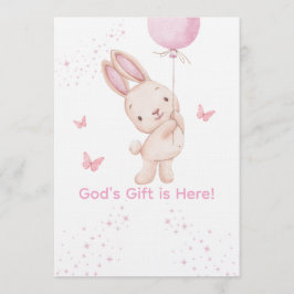 Christian Pink Girl Baby Shower Invitation 招待状