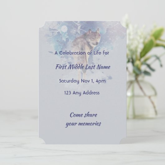 Christian Pocket Keepsake Memorial  Wolf 招待状 (スタンド正面)